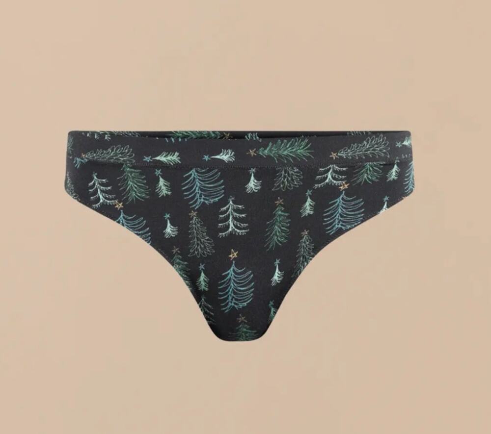 MeUndies Ultra Modal Feel Free Thong Panty Festive Forest Small